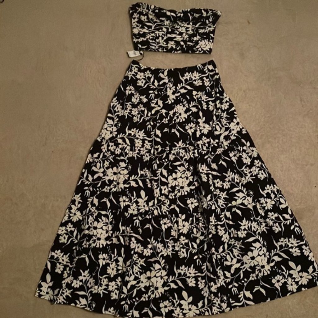 New With Tags, Beautiful Two Piece Set! Express Sz Medium, Tube Top & Maxi Skirt